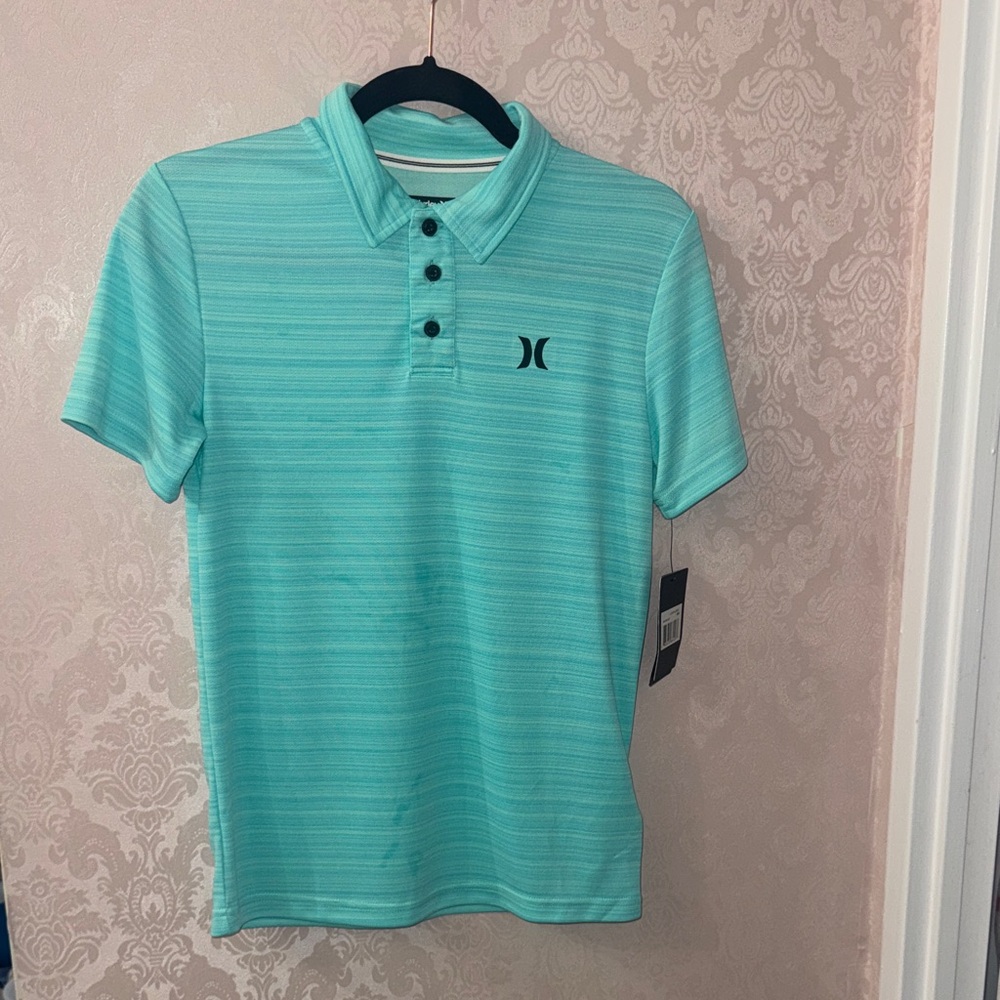 Hurley Boys Aqua Striped Polo Shirt